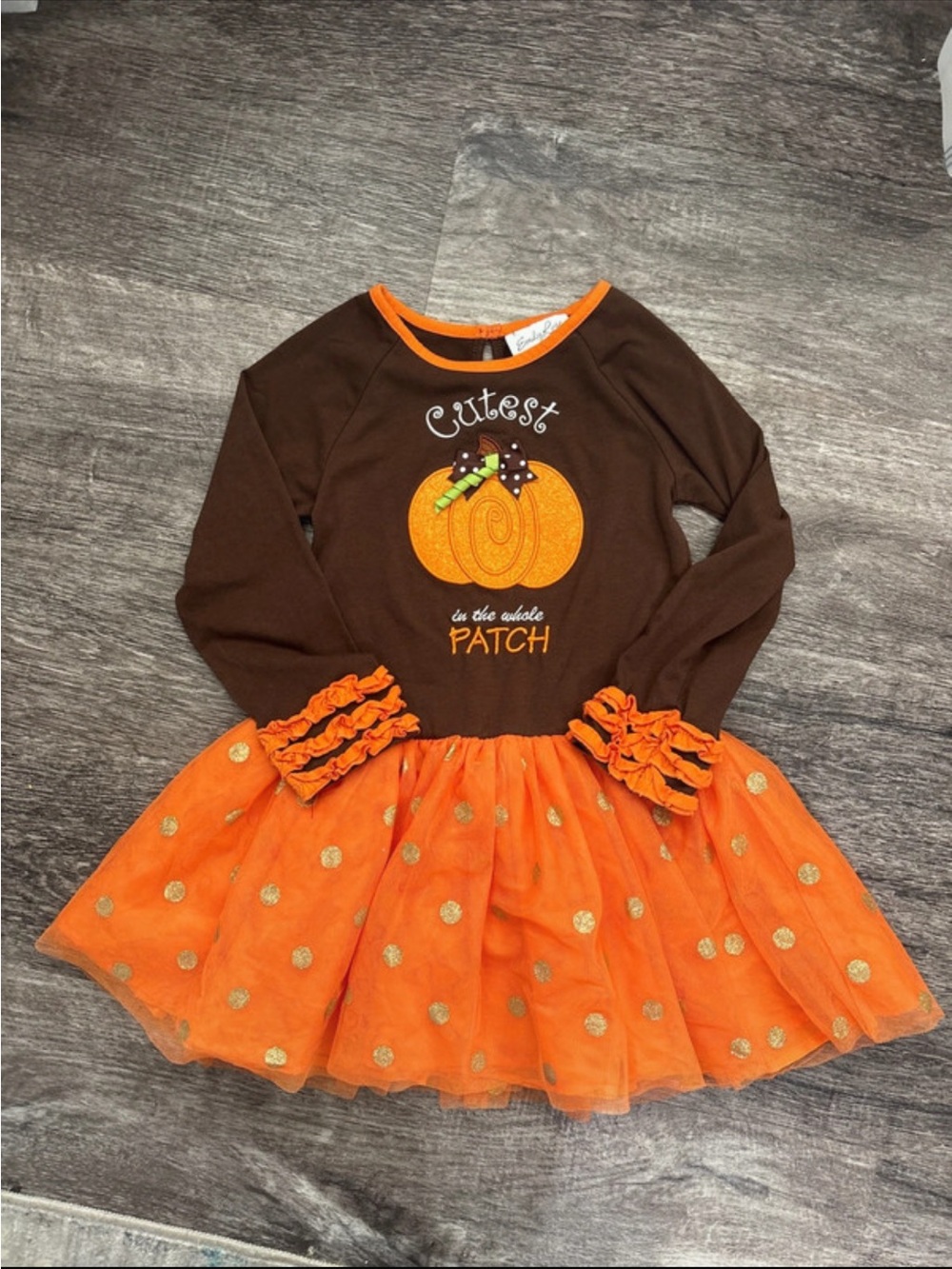 Emily Rose Brown & Orange Pumpkin Tutu Dress